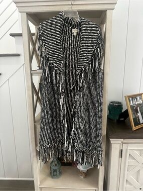 Chico’s Long Sweater Vest with Fringe. Size 2.